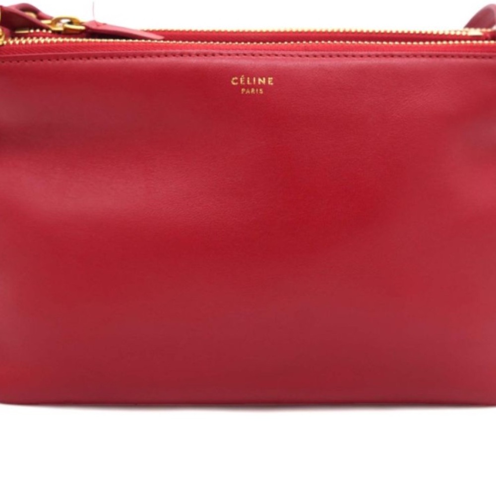 Celine |Red Leather| Celine Trio Bag|